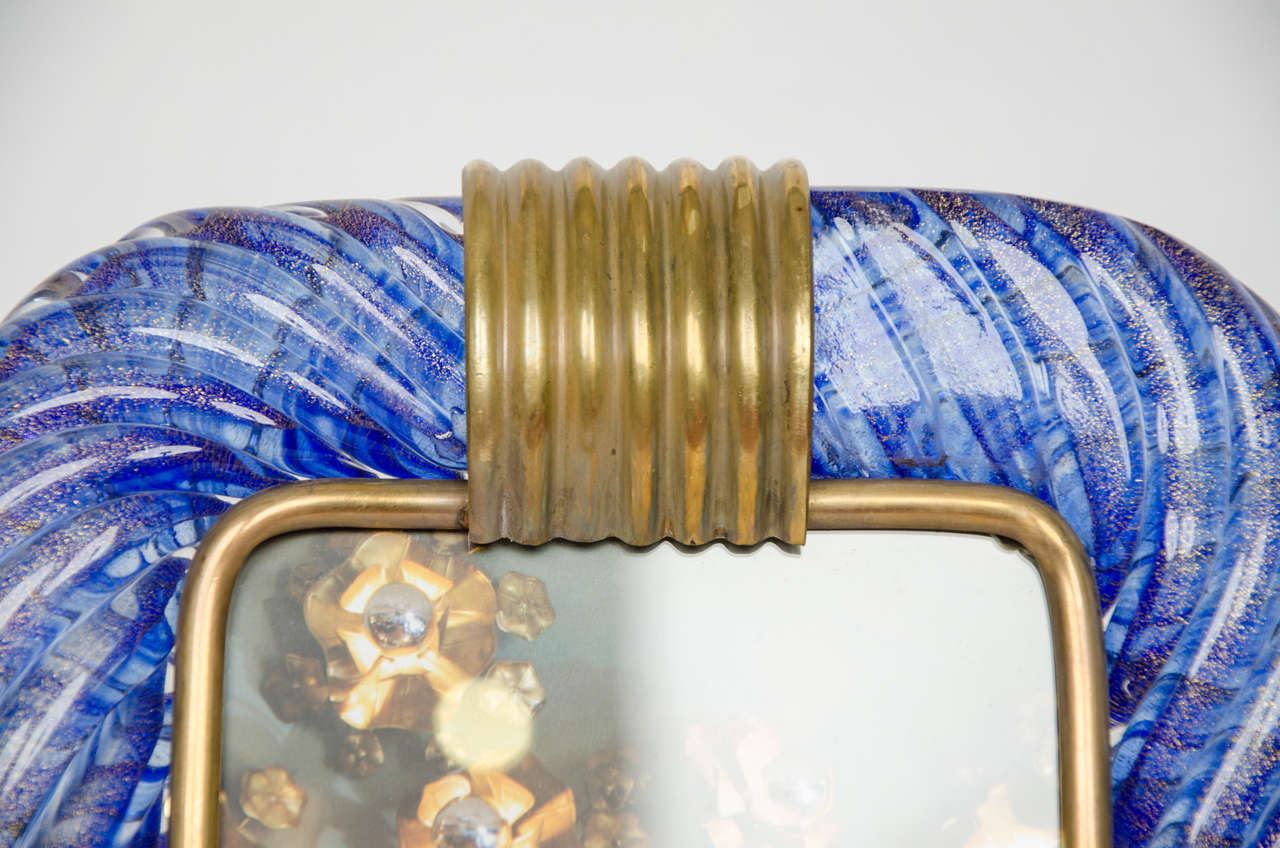 Blue and Gold Frame by Barovier and Toso, 1970s In Excellent Condition In London, GB