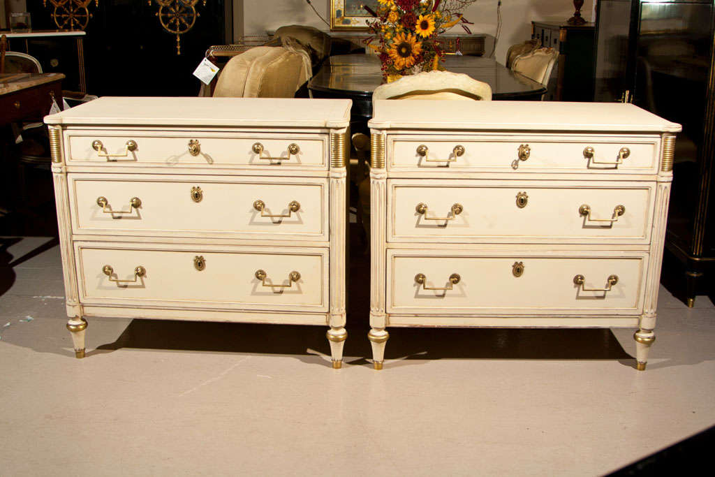 Pair of French Louis XVI Style Chests of Drawers by Jansen