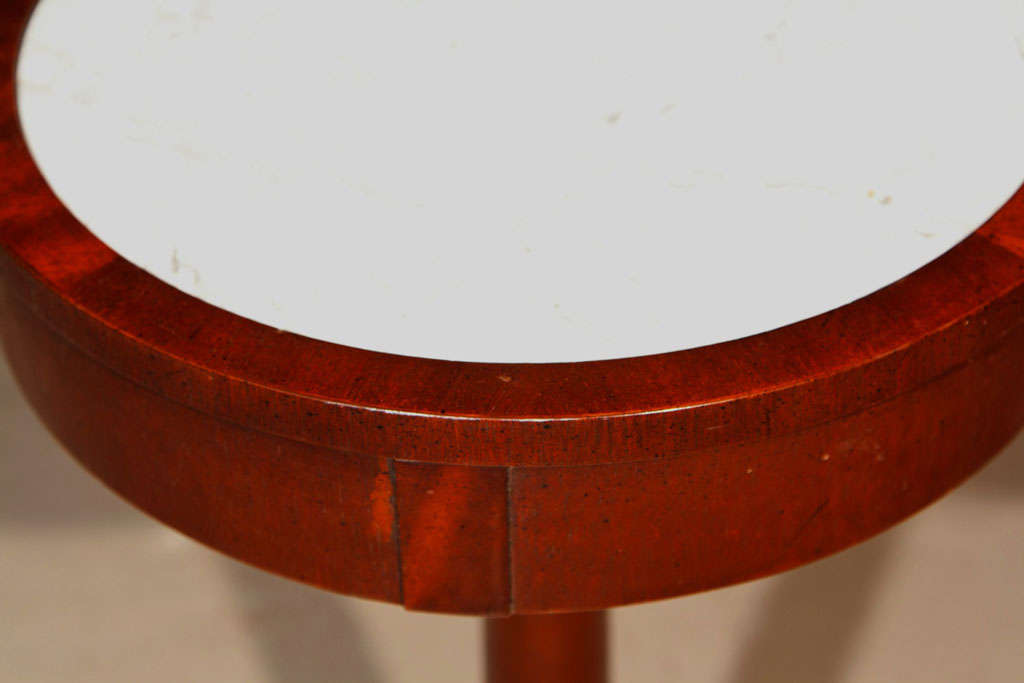 English Mahogany Marble-Top Side Table