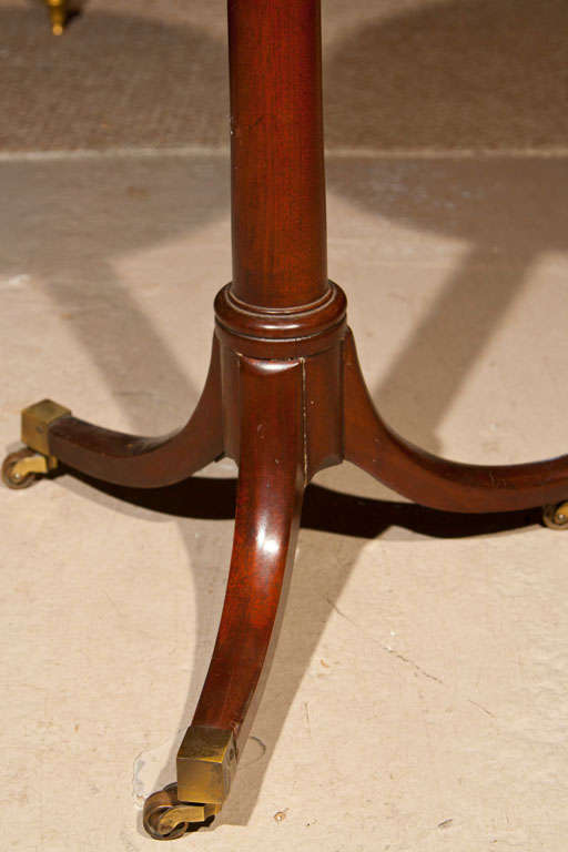 Wood Mahogany Marble-Top Side Table