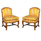 Pair of French Provincial Slipper Chairs Vintage Pair of French Provincial Slipper Chairs