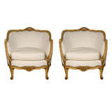 Pair of French Louis XV Style Armchairs