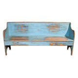 Unpretentious Blue Painted Wood Bench