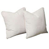 Beige and White Ticking Stripe Pillows