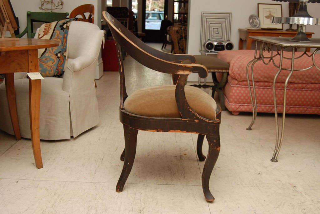 Wood Spoonback Continental Pearl Inlaid Chair