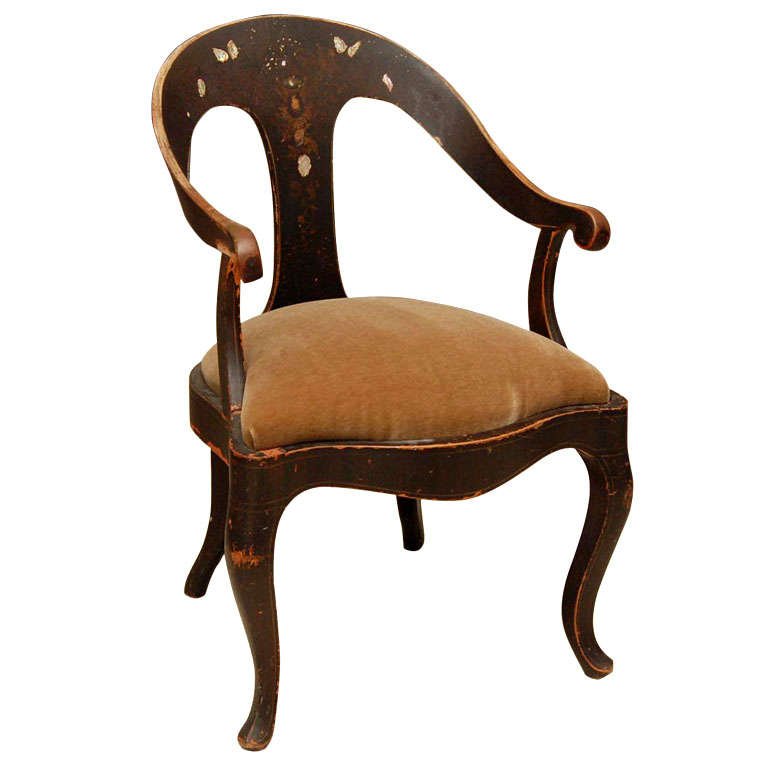 Spoonback Continental Pearl Inlaid Chair