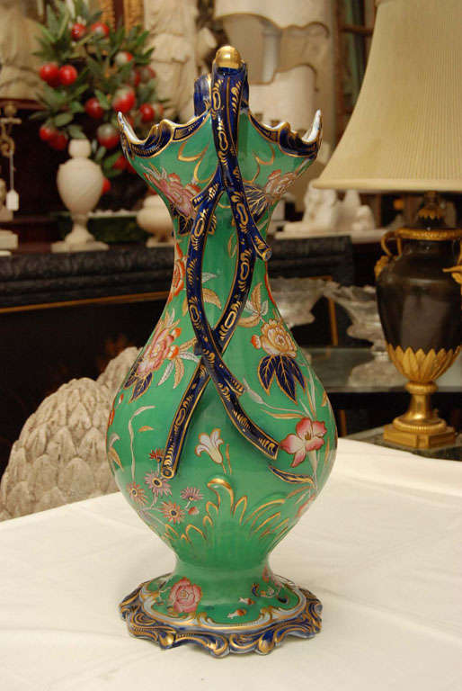 19th C Large English Porcelain Vase For Sale 1