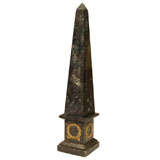 A Large Italian Vintage Bronze Mounted Black Marble Obelisk