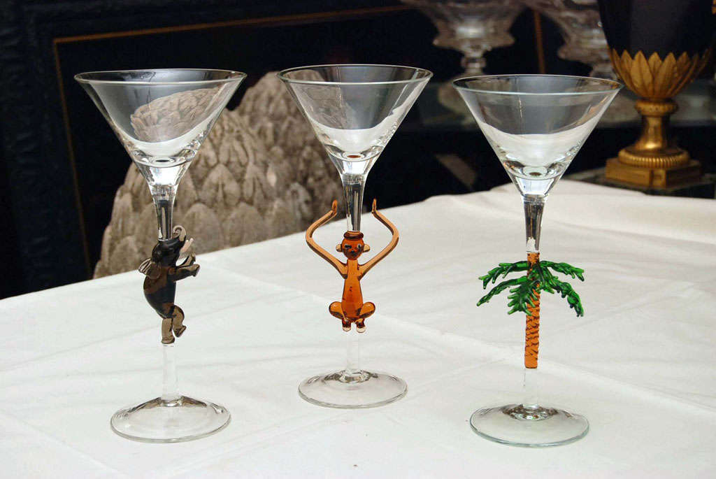 palm tree martini glasses