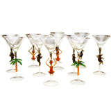 Vintage Set of Murano Cocktail Glasses