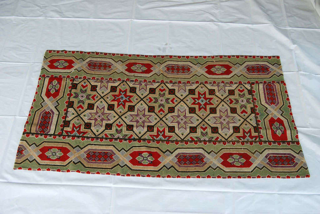 English 19th C Victorian Needlepoint Area Rug