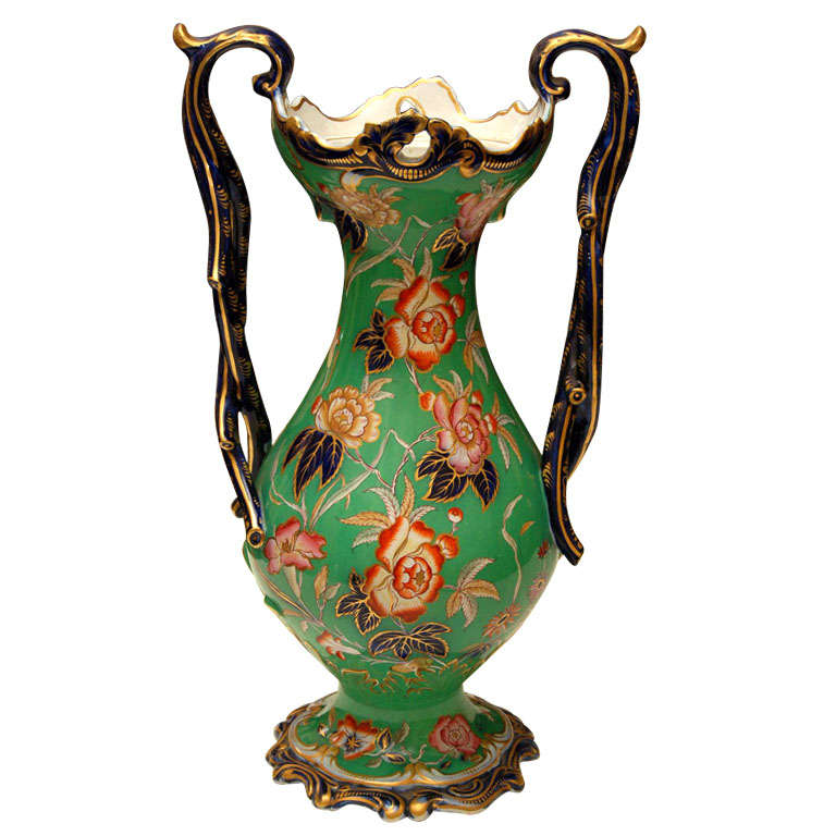 19th C Large English Porcelain Vase For Sale at 1stdibs