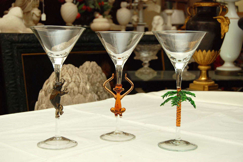 Vintage Set of Murano Cocktail Glasses at 1stDibs