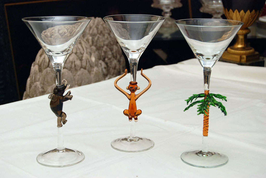 Vintage Set of Murano Cocktail Glasses at 1stDibs