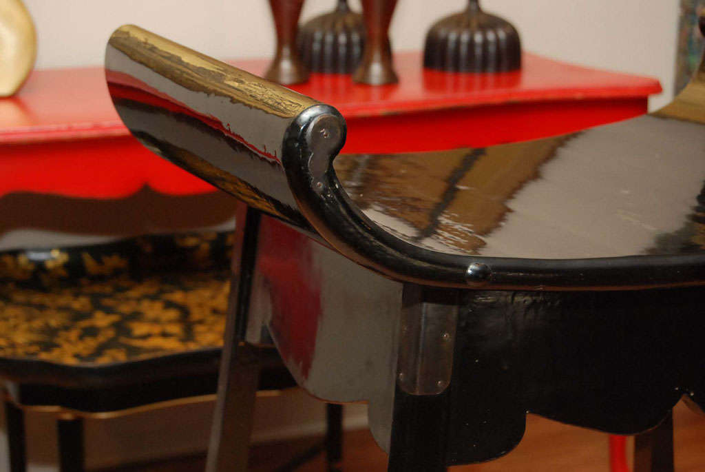 Lacquer Japanese black lacquer bench
