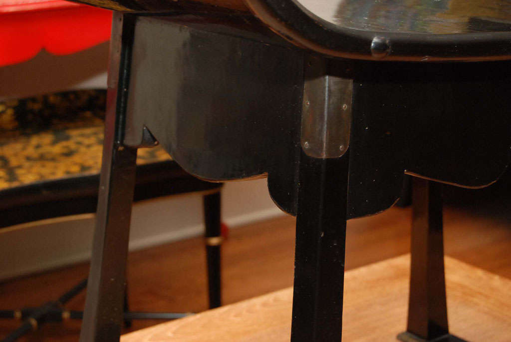 Japanese black lacquer bench 1