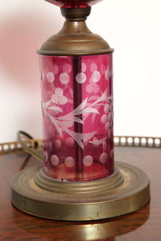 Austrian Antique Red Glass Lamp C. 1910's at 1stDibs red glass lamps