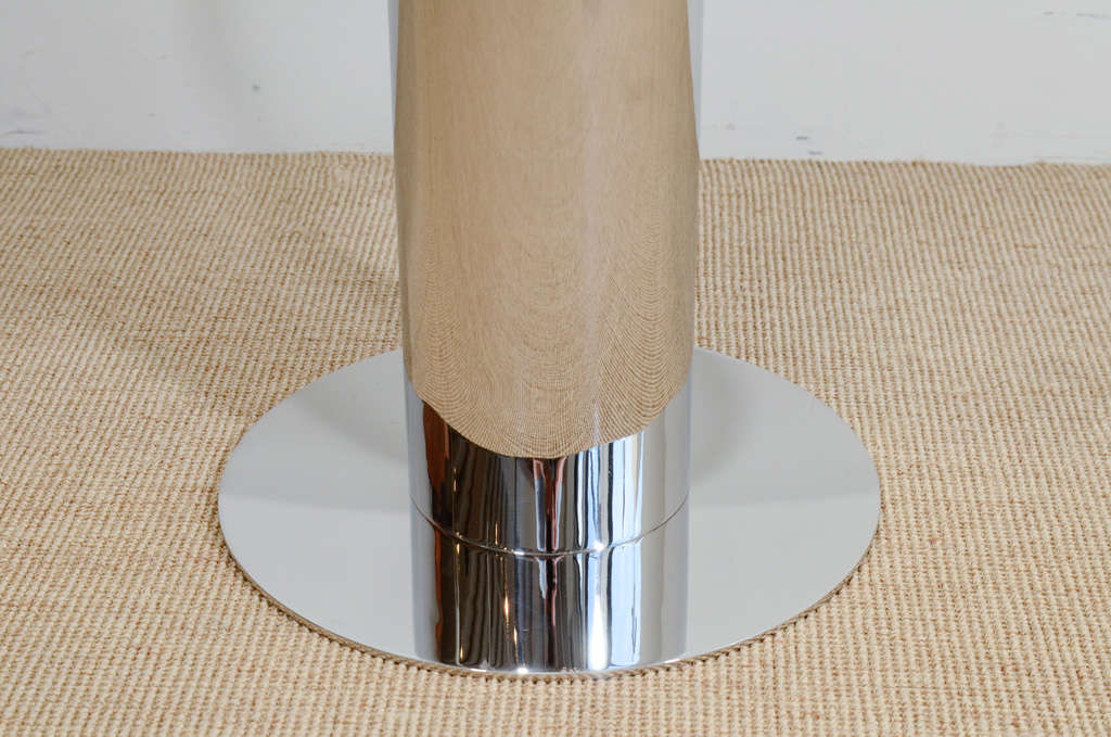 Low Circular Glass and Chrome Side Table In Excellent Condition For Sale In New York, NY