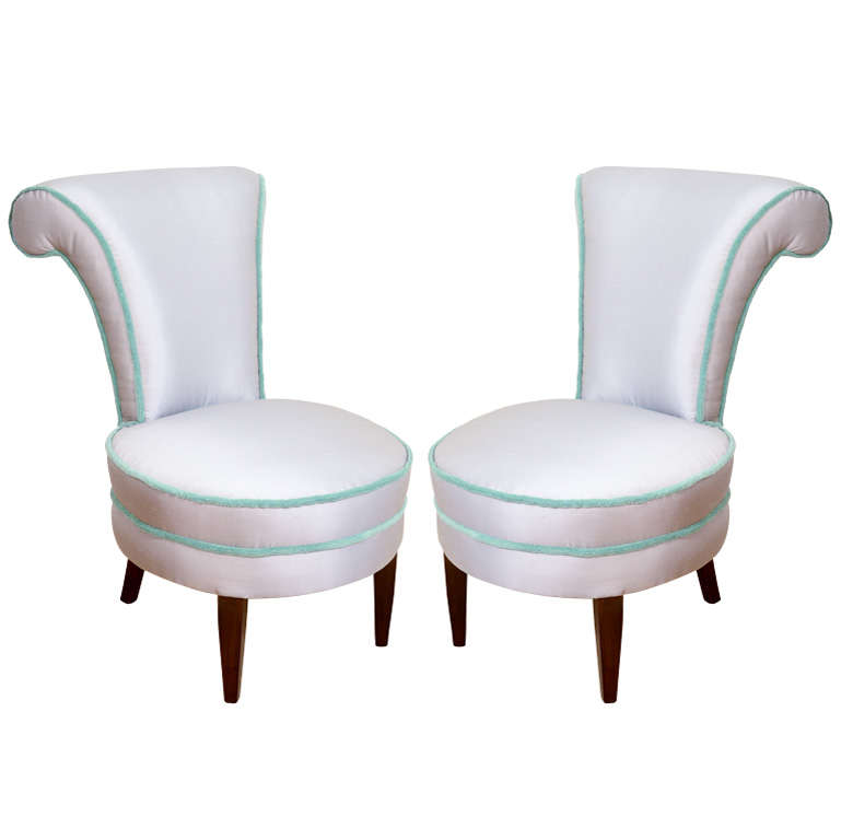 A Pair of French Boudoir Upholstered Chairs.