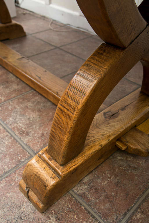 Solid Oak Trestle Table 1