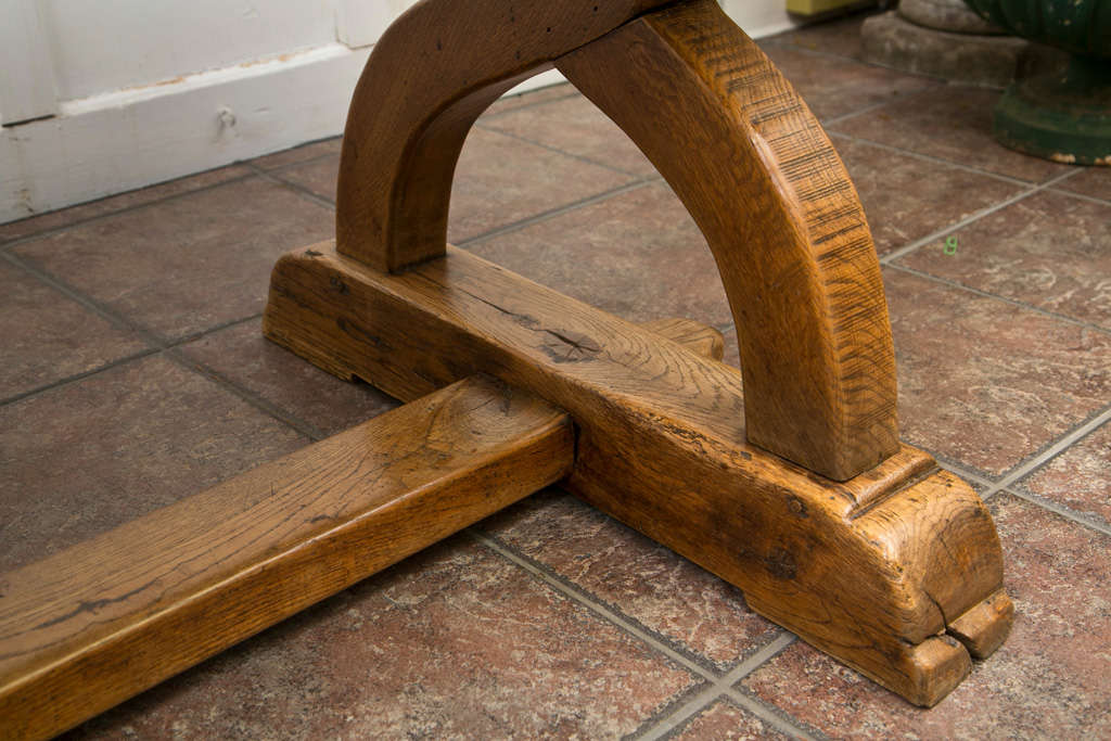 Solid Oak Trestle Table 2