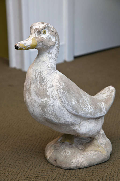 Adorable Cement Duck In Good Condition In Mt. Kisco, NY