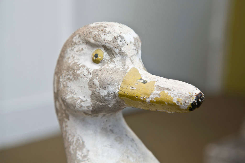 French Adorable Cement Duck