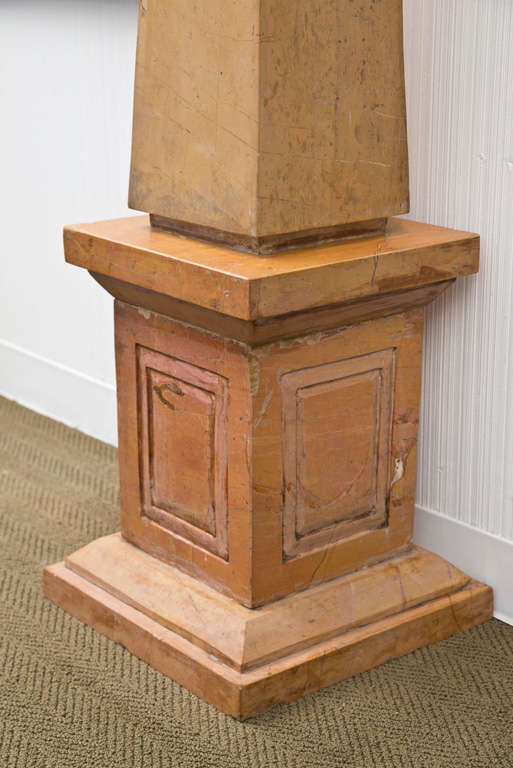 Pair of Caramel Marble Obelisks For Sale 1