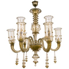 Murano Champagne Glass Nine Arm Chandelier
