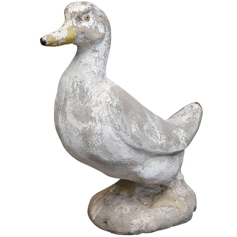 Adorable Cement Duck at 1stdibs