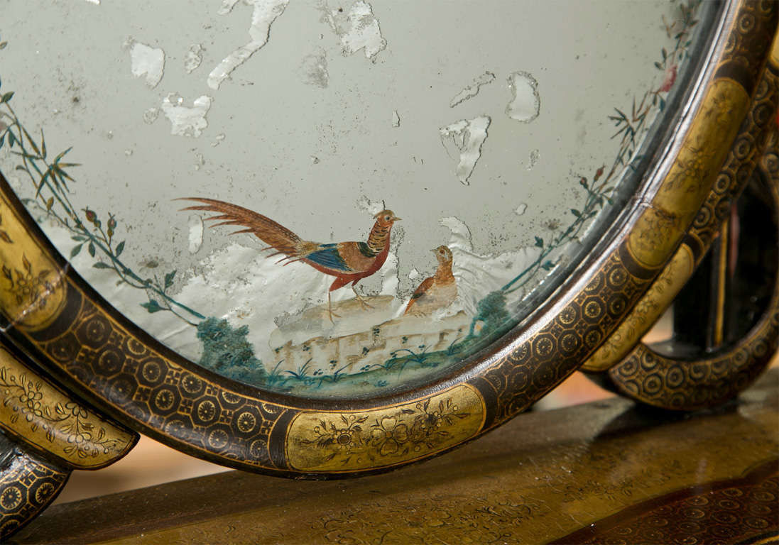English Attractive 19th Century Oriental Vanity Table Mirror
