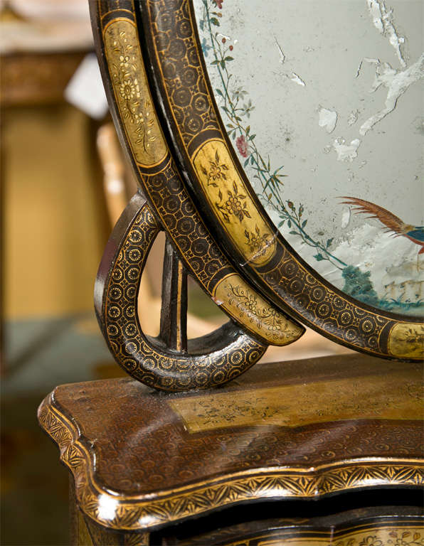 Wood Attractive 19th Century Oriental Vanity Table Mirror