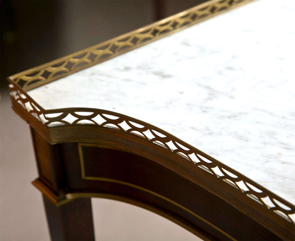 Pair of French Louis XVI Style Mahogany Side Tables by Jansen