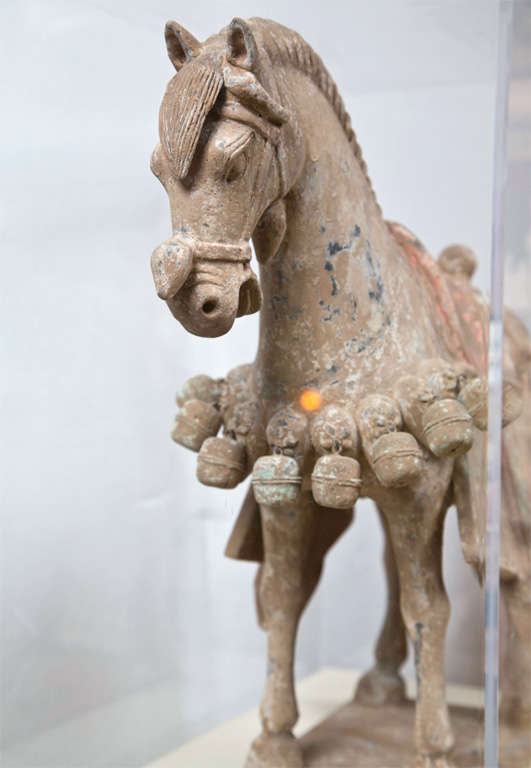 Chinese Pair of Northern Wei Pottery Horses Approx 520 A.D.