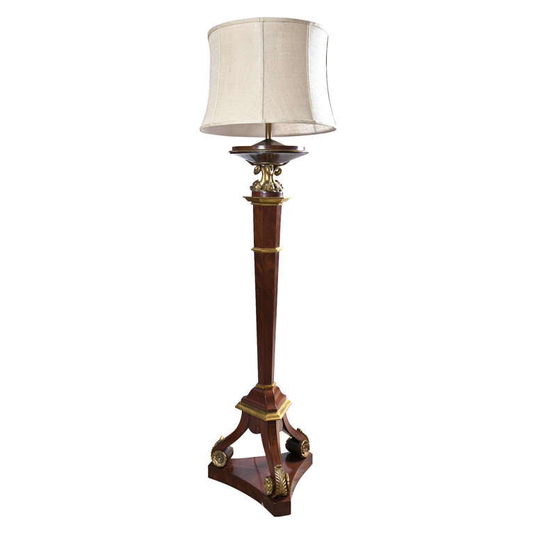 French Bronze Empire Style Mahogany, French Style Floor Lamps
