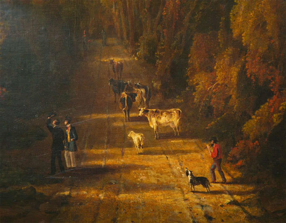 19th Century Americana Oil On Canvas Robert Havell