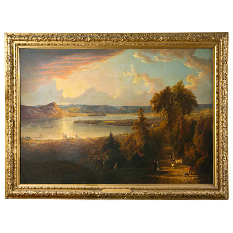 19th Century Americana Oil On Canvas Robert Havell