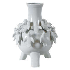 A Large Footed Vase with Birds