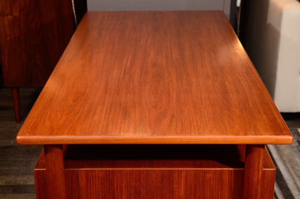 Sycamore Mid Century Teak Desk For Sale