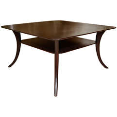 Ebonized Wood Two Tier Coffee Table With Saber Legs By Robsjohn-gibbings