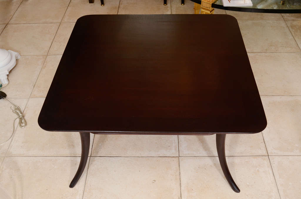 American Ebonized Wood Two Tier Coffee Table With Saber Legs By Robsjohn-gibbings