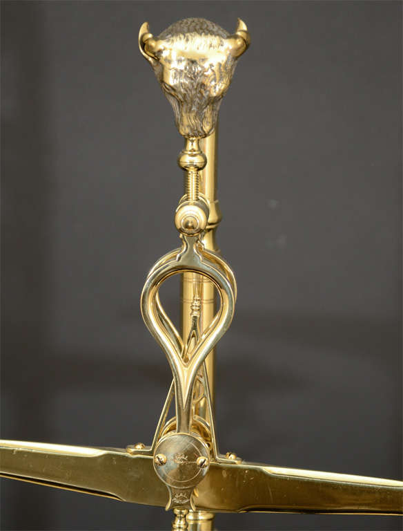 19th Century Polished Bronze and Brass Balance Scale In Excellent Condition In New York, NY