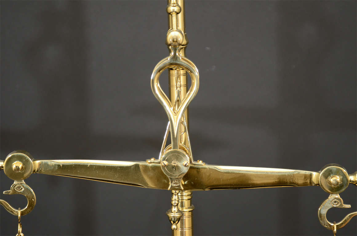 19th Century Polished Bronze and Brass Balance Scale 1