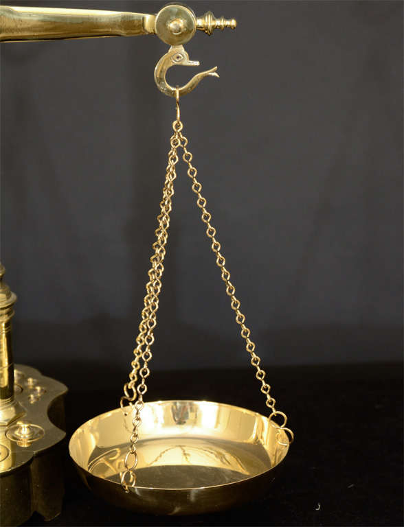 19th Century Polished Bronze and Brass Balance Scale 2