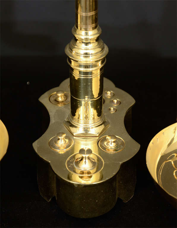 19th Century Polished Bronze and Brass Balance Scale 3