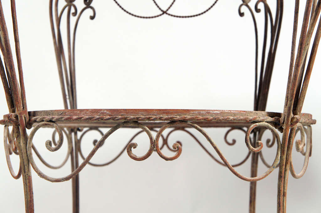 Pair of Iron Tables with Marble Tops For Sale 1