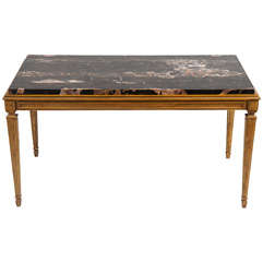 Antique Marble & Gilded Bronze Table