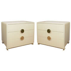 Pair of Lacquered 3-Drawer Chests