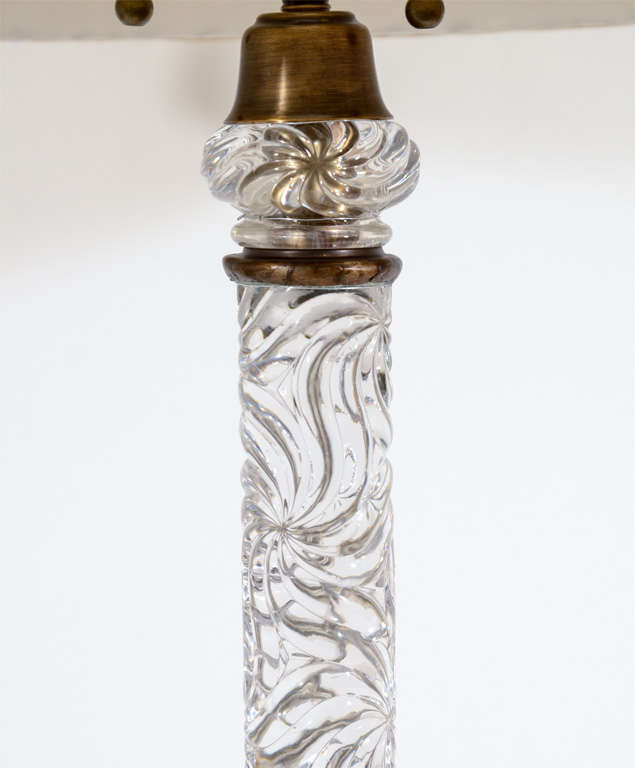 Baccarat Crystal Column Lamp, France, c. 1890 In Excellent Condition In New York, NY