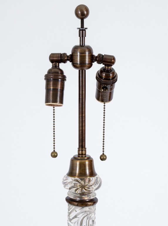 Baccarat Crystal Column Lamp, France, c. 1890 1